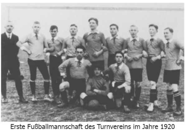 Erste Fußballmannschaft des Turnvereins im Jahre 1920